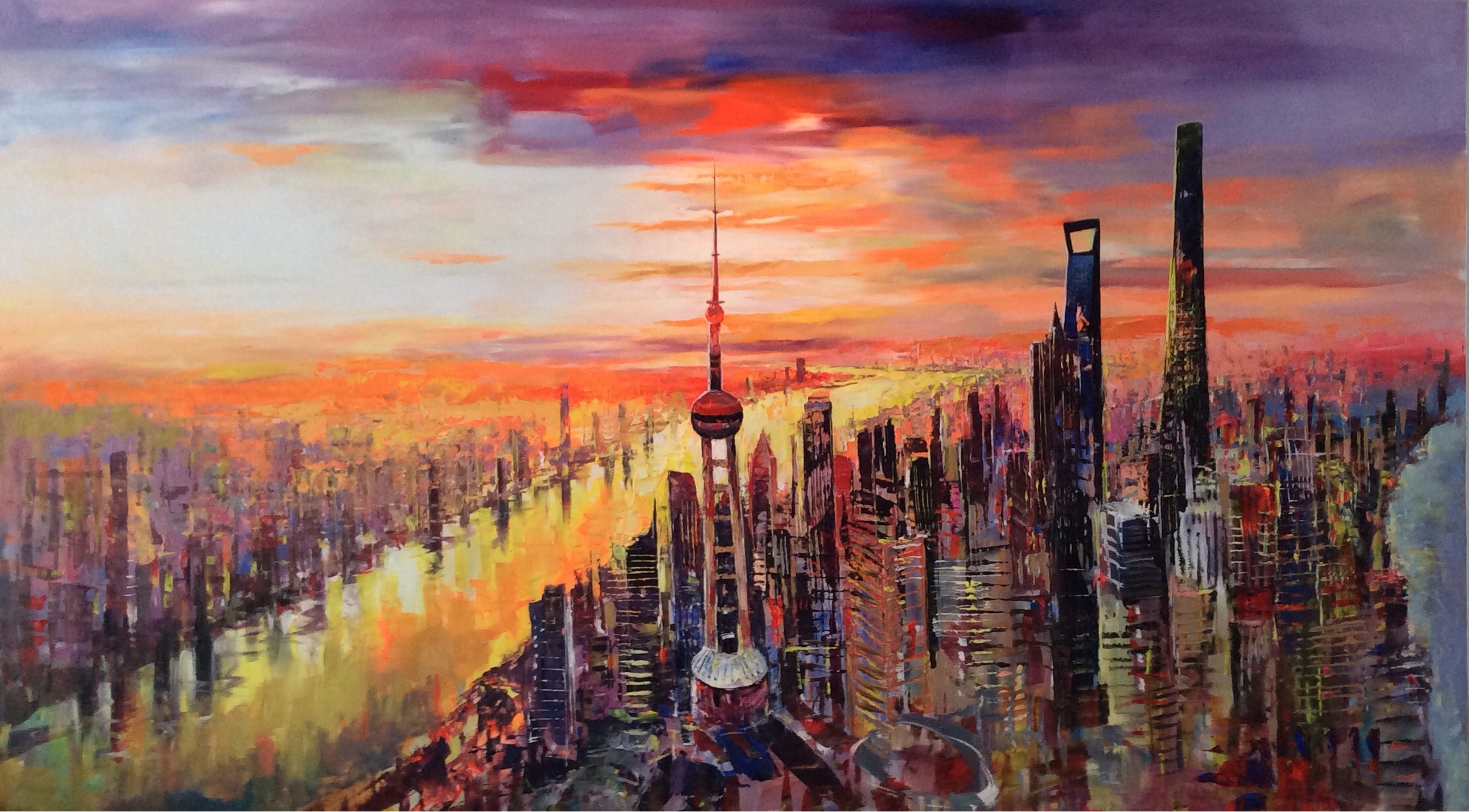 SHANGHAI LIGHTS - 120 X 180 CM by Paul Ygartua