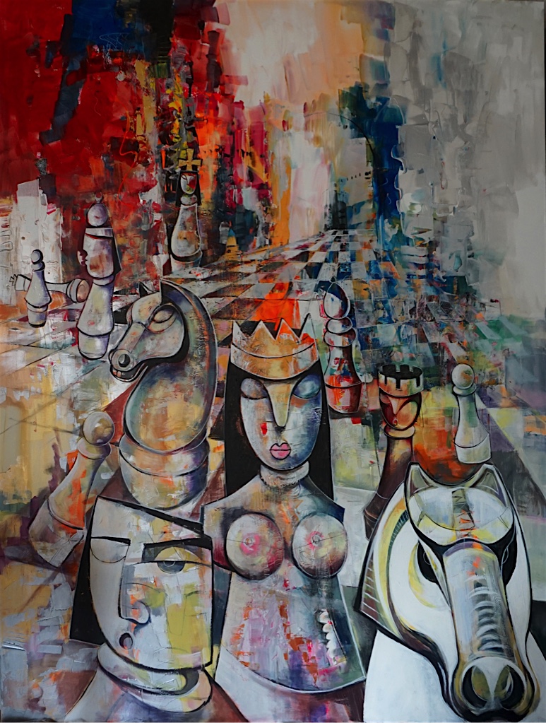 CHECKMATE – ACRYLIC ON CANVAS 2 X 2.6 M by Paul Ygartua