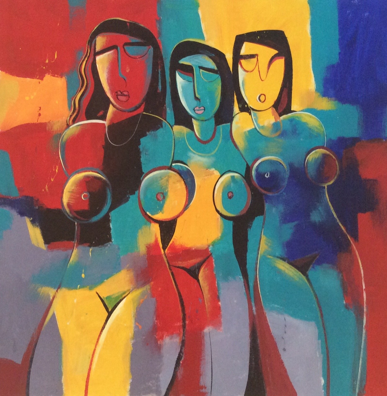 Les Femmes Fatales - 80 x 80 cm by Paul Ygartua